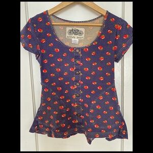 Effie’s Heart Tomato Print Short Sleeve Top
